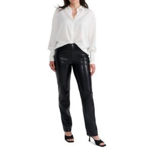 Joie Faux Leather Pants Black Size 8 NWT